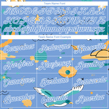 Load image into Gallery viewer, Custom Light Blue White 3D Pattern Hawaii Beach Palm Trees Authentic Basketball Jersey