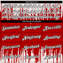 Load image into Gallery viewer, Custom Red White-Black Abstract Vertical Lines Authentic City Edition Basketball Jersey