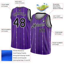 Load image into Gallery viewer, Custom Purple Black-White Lines Authentic City Edition Basketball Jersey