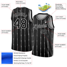 Load image into Gallery viewer, Custom Black White Lines Authentic City Edition Basketball Jersey