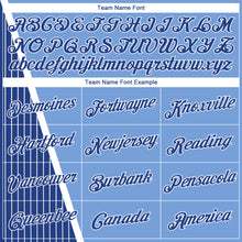 Load image into Gallery viewer, Custom Light Blue Royal-White Triangle Pinstripes Authentic City Edition Basketball Jersey