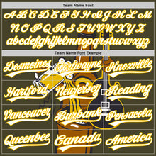 Load image into Gallery viewer, Custom Olive White-Yellow 3D Pattern Design Beer And Music Authentic Baseball Jersey