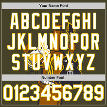 Load image into Gallery viewer, Custom Olive White-Yellow 3D Pattern Design Beer And Music Authentic Baseball Jersey
