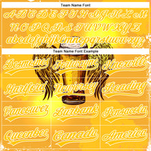 Load image into Gallery viewer, Custom Yellow White 3D Pattern Design Beer Authentic Baseball Jersey