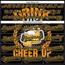 Load image into Gallery viewer, Custom Black Yellow 3D Pattern Design International Beer Day Authentic Baseball Jersey