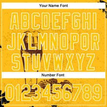 Load image into Gallery viewer, Custom Yellow White 3D Pattern Design Beer Festival Authentic Baseball Jersey