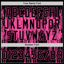 Load image into Gallery viewer, Custom Black Pink 3D Pattern Design Dripping Splatter Art Authentic Baseball Jersey