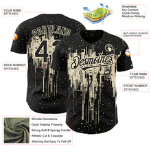Load image into Gallery viewer, Custom Black Cream 3D Pattern Design Dripping Splatter Art Authentic Baseball Jersey