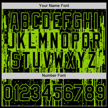 Load image into Gallery viewer, Custom Black Neon Green 3D Pattern Design Dripping Splatter Art Authentic Baseball Jersey