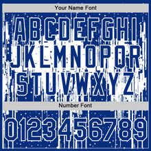 Load image into Gallery viewer, Custom Royal White 3D Pattern Design Dripping Splatter Art Authentic Baseball Jersey