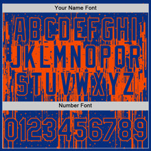 Load image into Gallery viewer, Custom Royal Orange 3D Pattern Design Dripping Splatter Art Authentic Baseball Jersey