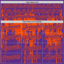 Load image into Gallery viewer, Custom Purple Orange 3D Pattern Design Dripping Splatter Art Authentic Baseball Jersey