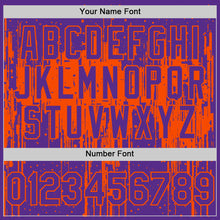 Load image into Gallery viewer, Custom Purple Orange 3D Pattern Design Dripping Splatter Art Authentic Baseball Jersey
