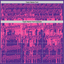 Load image into Gallery viewer, Custom Purple Pink 3D Pattern Design Dripping Splatter Art Authentic Baseball Jersey