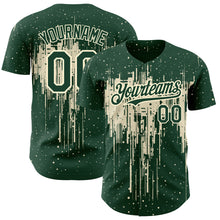 Load image into Gallery viewer, Custom Green Cream 3D Pattern Design Dripping Splatter Art Authentic Baseball Jersey