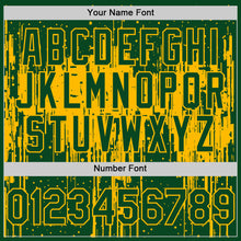 Load image into Gallery viewer, Custom Green Gold 3D Pattern Design Dripping Splatter Art Authentic Baseball Jersey