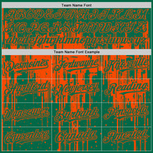 Load image into Gallery viewer, Custom Kelly Green Orange 3D Pattern Design Dripping Splatter Art Authentic Baseball Jersey