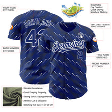 Load image into Gallery viewer, Custom Royal White 3D Pattern Design Slant Lines Authentic Baseball Jersey