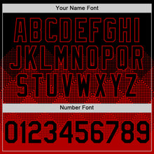 Load image into Gallery viewer, Custom Black Red 3D Pattern Design Gradient Square Shapes Authentic Baseball Jersey