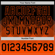 Load image into Gallery viewer, Custom Black Orange 3D Pattern Design Gradient Square Shapes Authentic Baseball Jersey