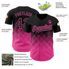 Load image into Gallery viewer, Custom Black Pink 3D Pattern Design Gradient Square Shapes Authentic Baseball Jersey