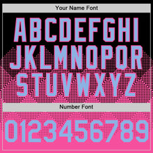 Load image into Gallery viewer, Custom Black Light Blue-Pink 3D Pattern Design Gradient Square Shapes Authentic Baseball Jersey