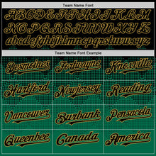 Load image into Gallery viewer, Custom Black Kelly Green-Old Gold 3D Pattern Design Gradient Square Shapes Authentic Baseball Jersey