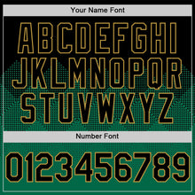Load image into Gallery viewer, Custom Black Kelly Green-Old Gold 3D Pattern Design Gradient Square Shapes Authentic Baseball Jersey