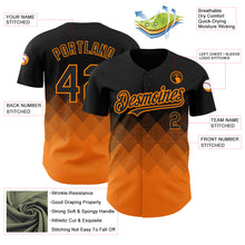 Load image into Gallery viewer, Custom Black Bay Orange 3D Pattern Design Gradient Square Shapes Authentic Baseball Jersey