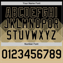 Load image into Gallery viewer, Custom Black Vegas Gold 3D Pattern Design Gradient Square Shapes Authentic Baseball Jersey