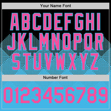 Load image into Gallery viewer, Custom Black Pink-Sky Blue 3D Pattern Design Gradient Square Shapes Authentic Baseball Jersey