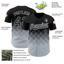 Load image into Gallery viewer, Custom Black Silver 3D Pattern Design Gradient Square Shapes Authentic Baseball Jersey