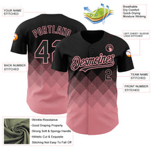Load image into Gallery viewer, Custom Black Medium Pink 3D Pattern Design Gradient Square Shapes Authentic Baseball Jersey