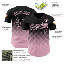 Load image into Gallery viewer, Custom Black Light Pink 3D Pattern Design Gradient Square Shapes Authentic Baseball Jersey