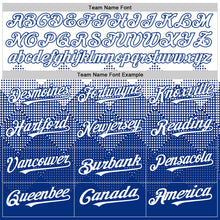 Load image into Gallery viewer, Custom White Royal 3D Pattern Design Gradient Square Shapes Authentic Baseball Jersey