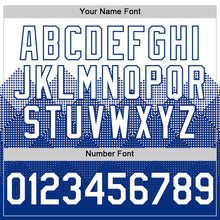 Load image into Gallery viewer, Custom White Royal 3D Pattern Design Gradient Square Shapes Authentic Baseball Jersey