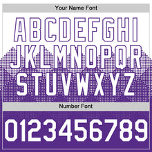 Load image into Gallery viewer, Custom White Purple 3D Pattern Design Gradient Square Shapes Authentic Baseball Jersey