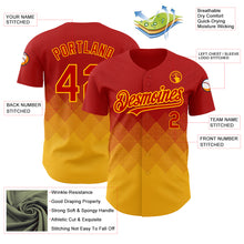 Load image into Gallery viewer, Custom Red Gold 3D Pattern Design Gradient Square Shapes Authentic Baseball Jersey