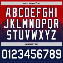 Load image into Gallery viewer, Custom Red White-Navy 3D Pattern Design Gradient Square Shapes Authentic Baseball Jersey