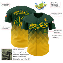 Load image into Gallery viewer, Custom Green Gold 3D Pattern Design Gradient Square Shapes Authentic Baseball Jersey