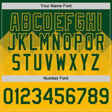 Load image into Gallery viewer, Custom Green Gold 3D Pattern Design Gradient Square Shapes Authentic Baseball Jersey