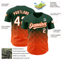 Load image into Gallery viewer, Custom Green White-Orange 3D Pattern Design Gradient Square Shapes Authentic Baseball Jersey
