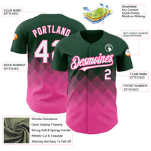 Load image into Gallery viewer, Custom Green White-Pink 3D Pattern Design Gradient Square Shapes Authentic Baseball Jersey