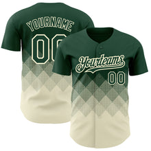 Load image into Gallery viewer, Custom Green Cream 3D Pattern Design Gradient Square Shapes Authentic Baseball Jersey