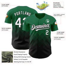 Load image into Gallery viewer, Custom Kelly Green White-Black 3D Pattern Design Gradient Square Shapes Authentic Baseball Jersey