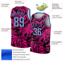 Load image into Gallery viewer, Custom Pink Light Blue-Black 3D Pattern Design Abstract Psychedelic Liquid Wave Authentic Basketball Jersey