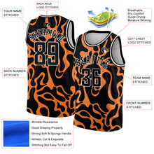 Load image into Gallery viewer, Custom Black Bay Orange-White 3D Pattern Design Tiger Prints Authentic Basketball Jersey
