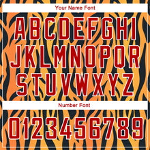 Load image into Gallery viewer, Custom Gold Red-Black 3D Pattern Design Tiger Prints Authentic Basketball Jersey