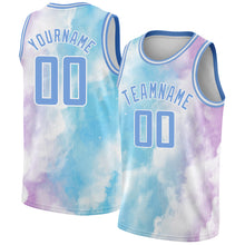 Load image into Gallery viewer, Custom White Light Blue-Purple 3D Pattern Design Sky With Clouds Watercolor Style Authentic Basketball Jersey