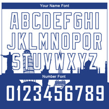 Load image into Gallery viewer, Custom White Royal Holiday Travel Monuments Silhouette Authentic City Edition Basketball Jersey